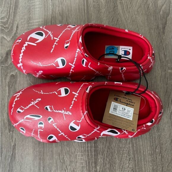Men's Champion Super Maloso Warped Clog Size 10 Red Color - Picture 2 of 3